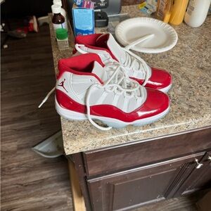 Jordan Red and White Sneakers